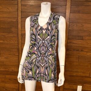 Jockey Leaf Pattern Sleeveless Tunic